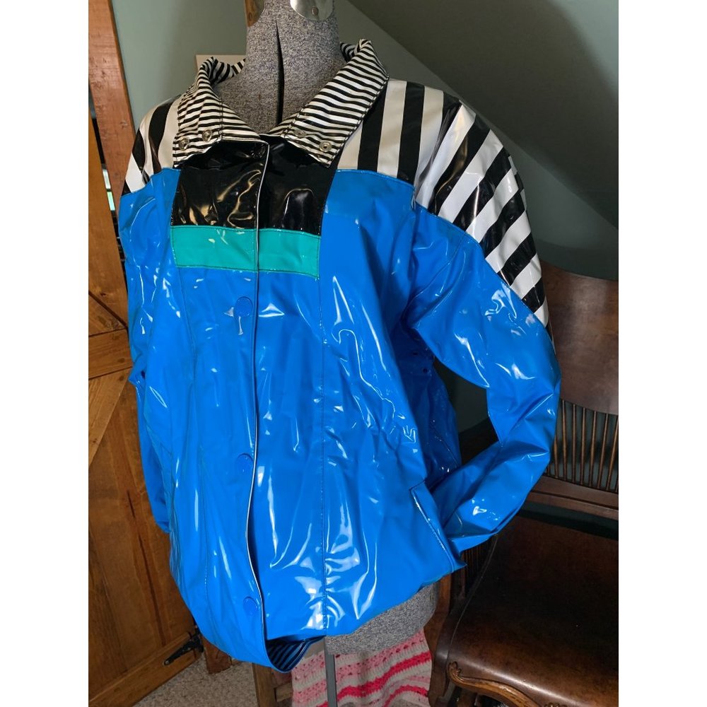 Vintage Whipette vinyl color block jacket
